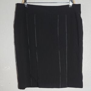 SAG HARBOR Stretch Black Pencil Pure Opulance Skirt Missy 14